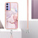 5G Electroplating Marble Dual-side IMD Phone Case with Lanyard for Samsung Galaxy A15 - Rose Gold 005