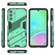 Punk Armor 2 in 1 PC + TPU Shockproof Phone Case with Invisible Holder for Samsung Galaxy A15 - Green