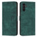 Skin Feel Stripe Pattern Leather Phone Case with Long Lanyard for Samsung Galaxy A15 - Green