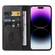 Magnetic Closure Leather Phone Case for iPhone 15 Pro Max - Black