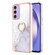 5G Electroplating Marble IMD TPU Phone Case with Ring Holder for Samsung Galaxy A15 - White 006