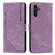 Skin Feel Stripe Pattern Leather Phone Case with Long Lanyard for Samsung Galaxy A15 - Purple