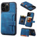 Skin Feel Dream RFID Anti-theft PU Card Bag Phone Case for iPhone 15 Pro Max - Peacock Blue