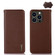 KHAZNEH Nappa Top Layer Cowhide Leather Phone Case for iPhone 15 Pro Max - Brown