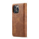 DG.MING Crazy Horse Texture Detachable Magnetic Leather Phone Case for iPhone 15 Pro Max - Brown