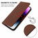 Magnetic Closure Leather Phone Case for iPhone 15 Pro Max - Brown