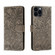 Lace Flower Embossing Flip Leather Phone Case for iPhone 15 Pro Max - Grey