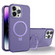 MagSafe Metal Holder Frosted Translucent Phone Case for iPhone 15 Pro Max - Dark Purple