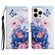 3D Colored Drawing Flip Leather Phone Case for iPhone 15 Pro Max - Purple butterfly