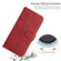 Stitching Calf Texture Buckle Leather Phone Case for iPhone 15 Pro Max - Red