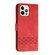 Cubic Skin Feel Flip Leather Phone Case for iPhone 15 Pro Max - Red