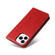 Fierre Shann PU Genuine Leather Texture Phone Case for iPhone 15 Pro Max - Red