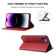 Magnetic Closure Leather Phone Case for iPhone 15 Pro Max - Red