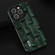 ABEEL Genuine Leather Mahjong Pattern Black Edge Phone Case for iPhone 15 Pro - Green