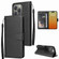 Multifunctional Horizontal Flip Leather Phone Case with Three Card Slot for iPhone 15 Pro - Black