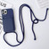 Crossbody Lanyard Elastic Silicone Card Holder Phone Case for iPhone 15 Pro - Dark Blue