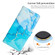 Painted Marble Pattern Leather Phone Case for iPhone 15 Pro - Blue Green
