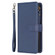 9 Card Slots Zipper Wallet Leather Flip Phone Case for iPhone 15 Pro - Blue