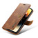 DG.MING Crazy Horse Texture Detachable Magnetic Leather Phone Case for iPhone 15 Pro - Brown