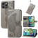 Butterfly Love Flower Embossed Leather Phone Case for iPhone 15 Pro - Gray