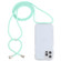 Transparent Acrylic Airbag Shockproof Phone Protective Case with Lanyard for iPhone 15 Pro - Mint Green