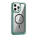 MagSafe Carbon Fiber Transparent Back Panel Phone Case for iPhone 15 Pro - Green