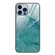 Marble Pattern Glass Protective Phone Case for iPhone 15 Pro - Green Ocean