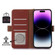 Genuine Leather Magnetic RFID Leather Phone Case for iPhone 15 Pro - Coffee