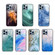 Marble Pattern Glass Protective Phone Case for iPhone 15 Pro - Beach