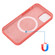 Shockproof Silicone Magsafe Phone Case for iPhone 15 Pro - Pink Orange