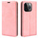 Retro-skin Magnetic Suction Leather Phone Case for iPhone 15 Pro - Pink