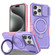Sliding Camshield Magsafe Holder TPU Hybrid PC Phone Case for iPhone 15 Pro - Pink Purple