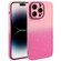 Gradient Starry Silicone Phone Case with Lens Film for iPhone 15 Pro - Pink Red