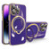 Multifunction Electroplating MagSafe Holder Phone Case for iPhone 15 Pro - Dark Purple