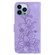 Lily Embossed Leather Phone Case for iPhone 15 Pro - Purple