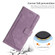 Skin Feel Stripe Pattern Leather Phone Case with Lanyard for iPhone 15 Pro - Purple