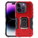 Ring Holder Non-slip Shockproof Armor Phone Case for iPhone 15 Pro - Red