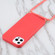 Wheat Straw TPU Shockproof Phone Case with Neck Lanyard for iPhone 15 Pro - Red