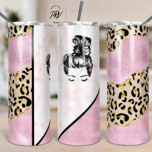 MOMLIFE Sublimation Tumbler-PINK LEOPARD