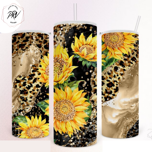 Golden Sunflower Sublimation Tumbler