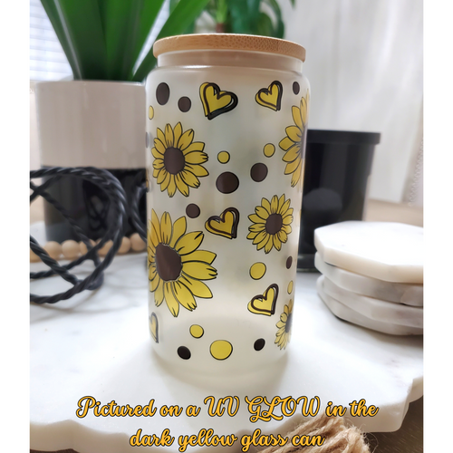 Sunflower Hearts Glass Tumbler