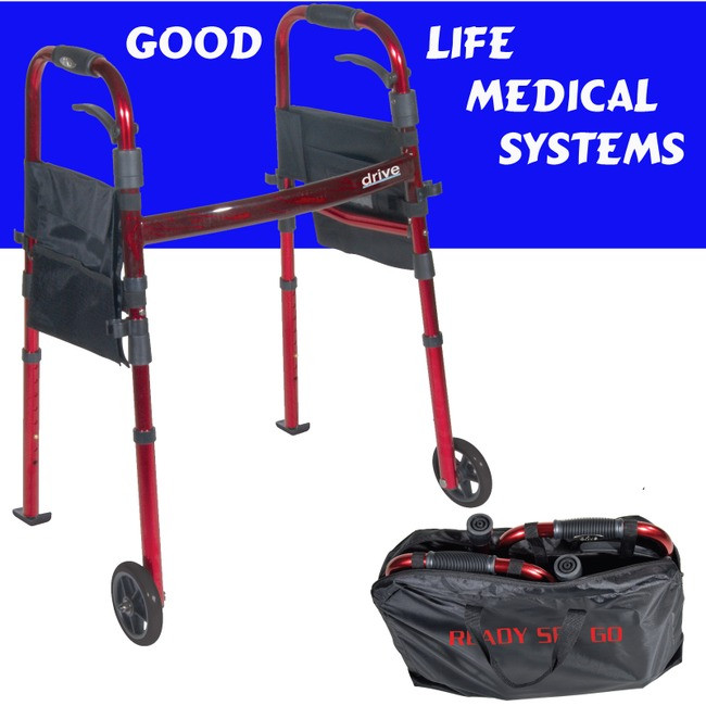 Deluxe Folding Travel Walker with Carry Bag - Good Life Medical