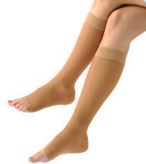 Women's Sheer Knee High, Open Toe, 15 to 20 mmHg, Moderate Compression