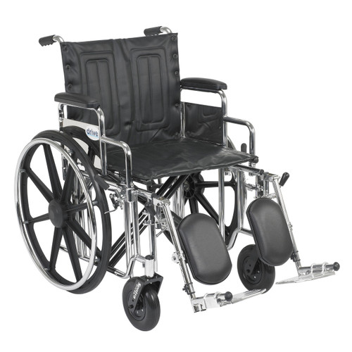 Drive Sentra Heavy Duty Extra Wide Wheelchair, 20" wide seat, elevating legrests, detachable desk arms