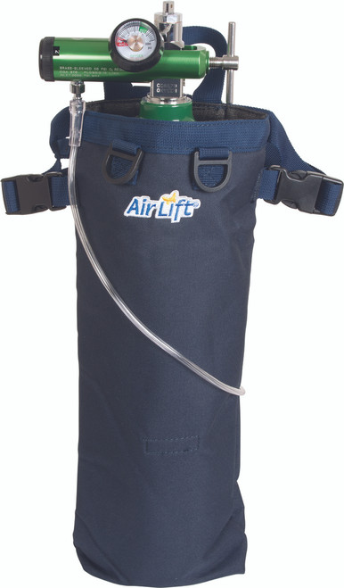 Airlift 42N Wheelchair Oxygen Tank Carrier for D, C, M9, and M6 size tanks, Front view