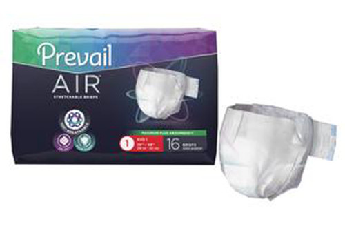 Prevail Air Stretchable Incontinence Adult Briefs, size 1