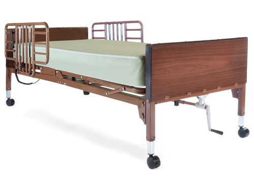 Home Care Hospital bed with mattress, half rails and bed