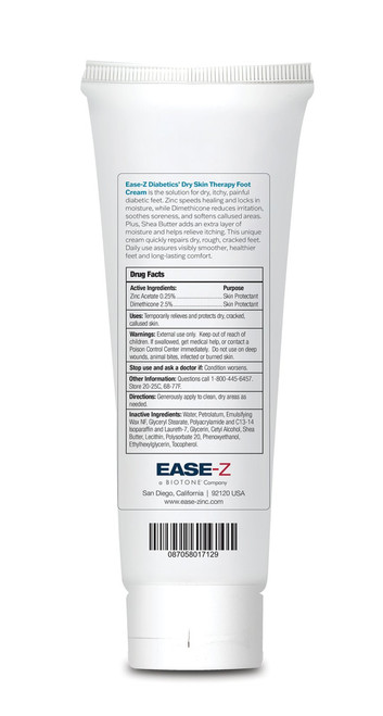 Ease-Z Foot Moisturizer Cream back of tube