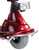 Front light and wheel and bumper on Red Merits Pioneer 3 mobility scooter