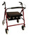 Alex P5024-Burg red rollator with padded seat.